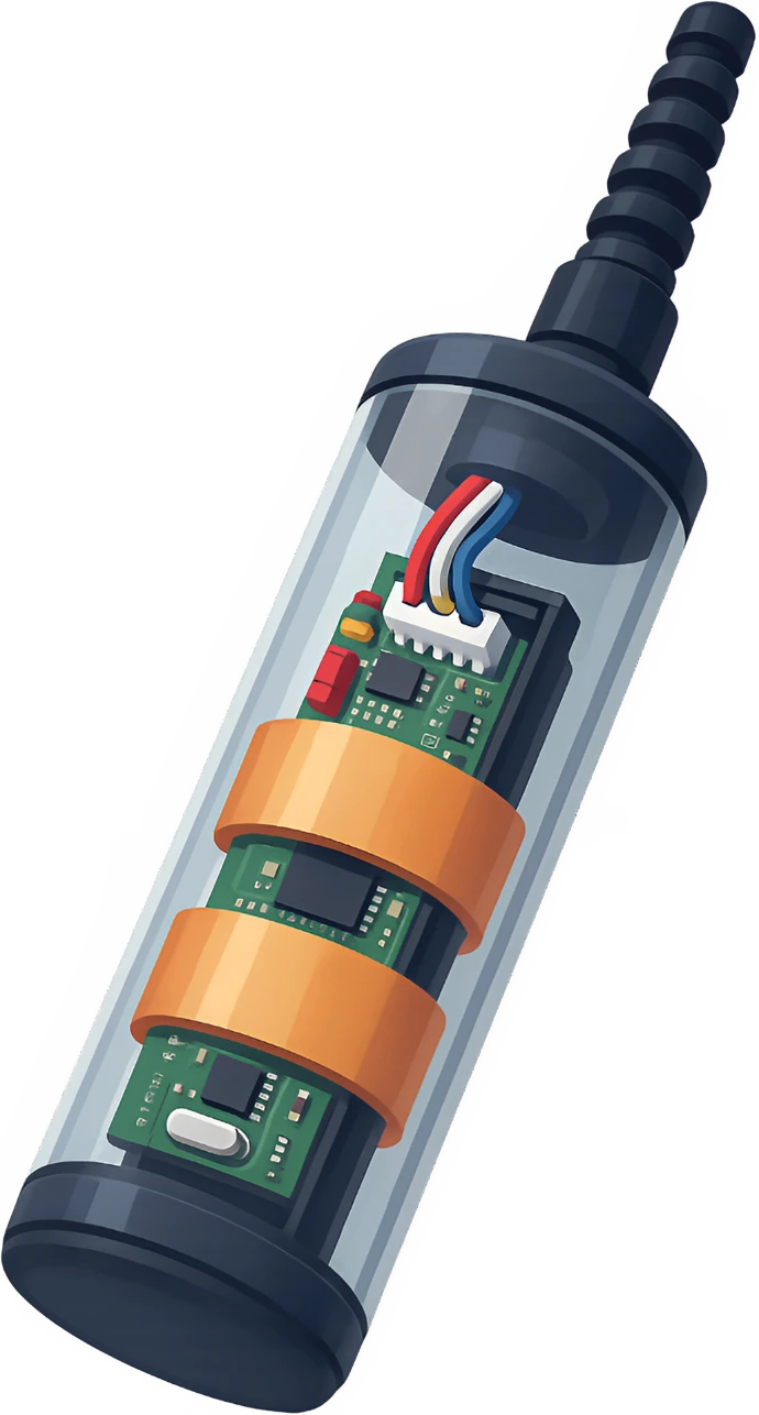 Illustration de la sonde Hydrasolo avec capteur visible