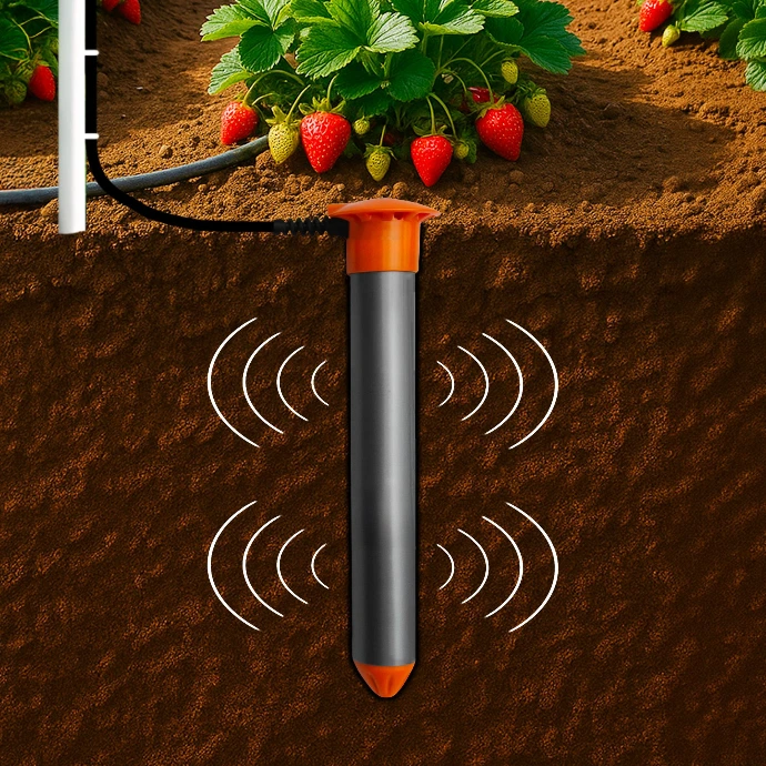 Schéma illustration du fonctionnement d'une sonde capacitive
